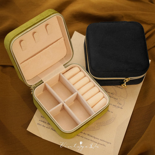 丝绒小方盒·便携首饰盒收纳盒