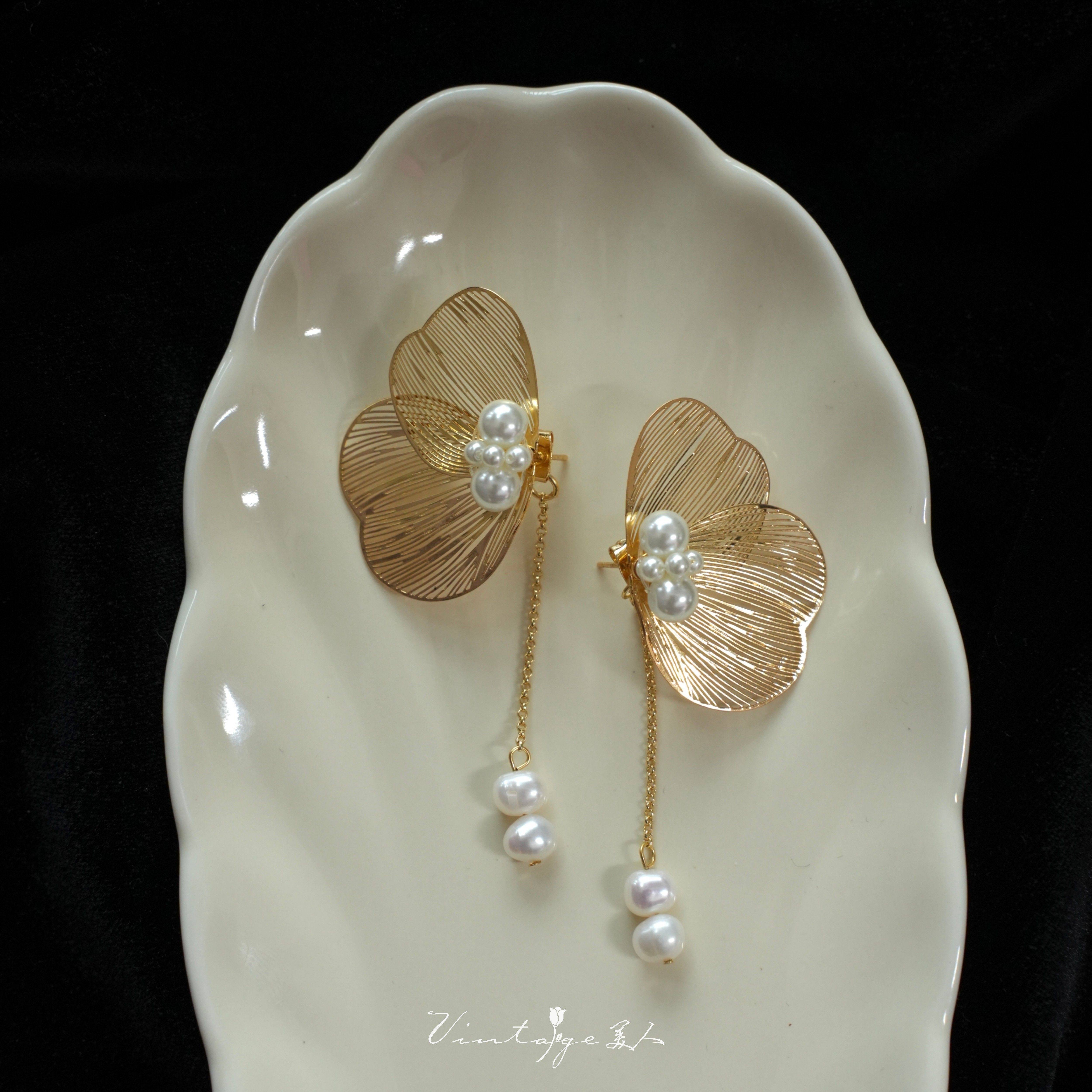 「蝉翼」法式文艺高级复古镂空蝴蝶优雅设计天然珍珠两戴耳环耳夹,饰品/流行首饰/时尚饰品新,耳环,淘宝优惠券,粉丝福利购,淘宝优惠卷
