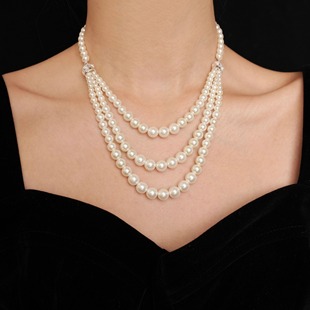 「赫伯特王妃」法式vintage复古优雅高级宫廷多层珍珠项链/锁骨链