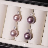 耳夹 高级薰衣草紫王妃耳环 「曼塔玫瑰」温柔紫色系 施家珍珠法式