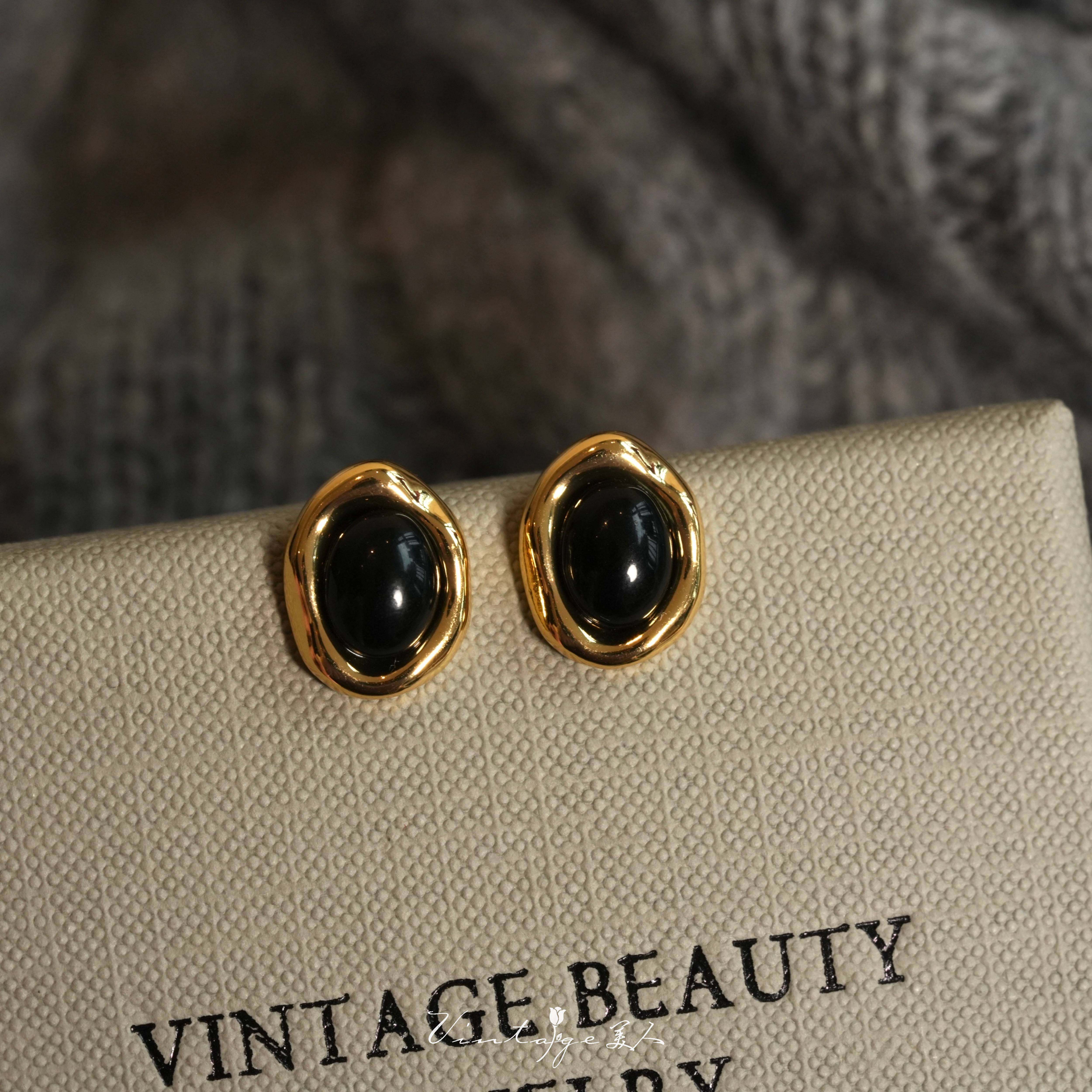 「曜石黑」法式简约高级感百搭复古通勤气质小巧黑色宝石耳钉耳夹,饰品/流行首饰/时尚饰品新,耳环,淘宝优惠券,粉丝福利购,淘宝优惠卷