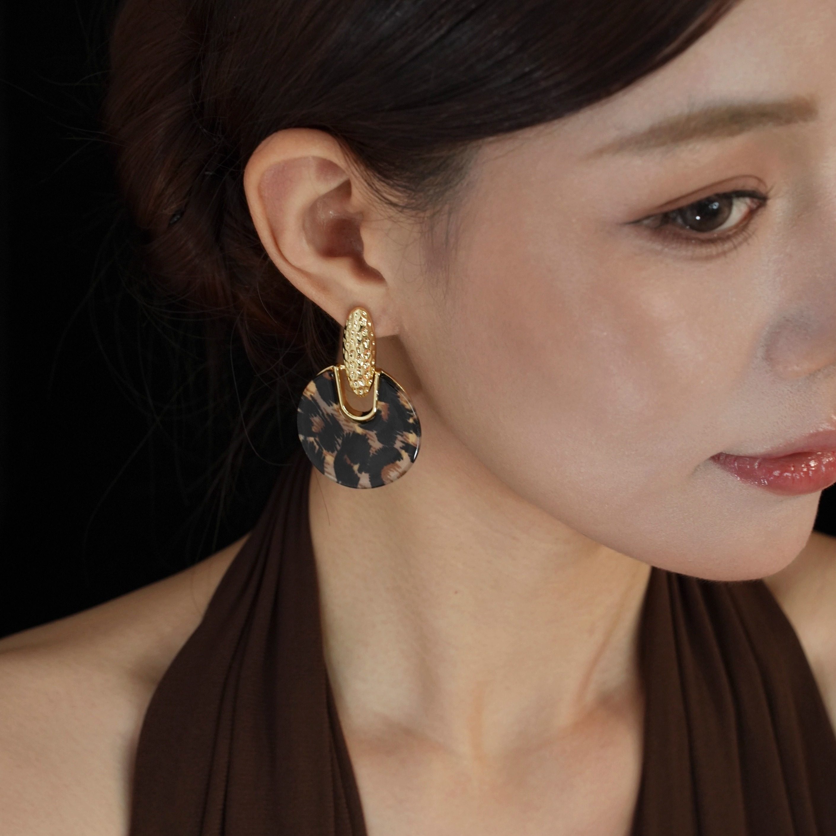 「豹纹舞会」法式复古港风90年代高级感小众摩登圆环玳瑁耳环耳夹,饰品/流行首饰/时尚饰品新,耳环,淘宝优惠券,粉丝福利购,淘宝优惠卷