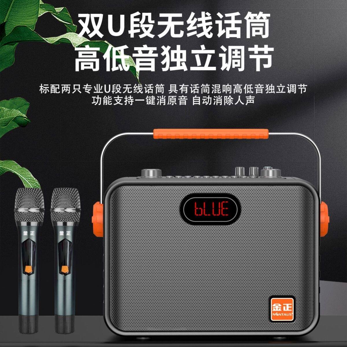 金正手提户外广场舞直播音响K歌播放器蓝牙无线音箱插卡直播唱歌