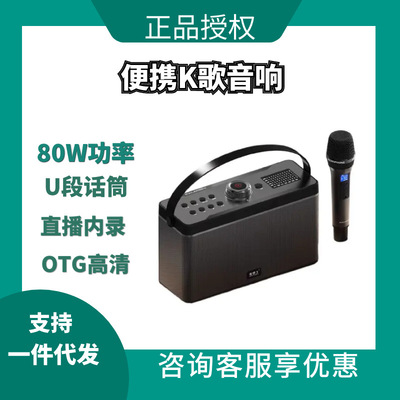 麦郎士K6蓝牙音响带无线话筒家用K歌户外式手提广场舞小音箱