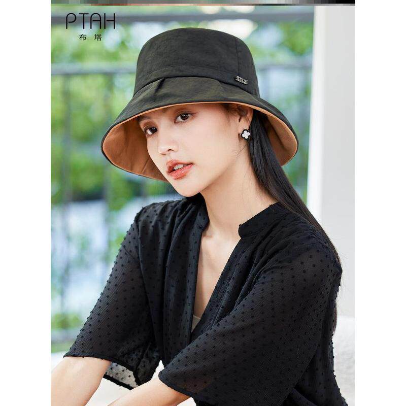 布塔香云纱帽子女士夏天重磅桑蚕丝妈妈款气质防晒太阳帽子遮阳帽