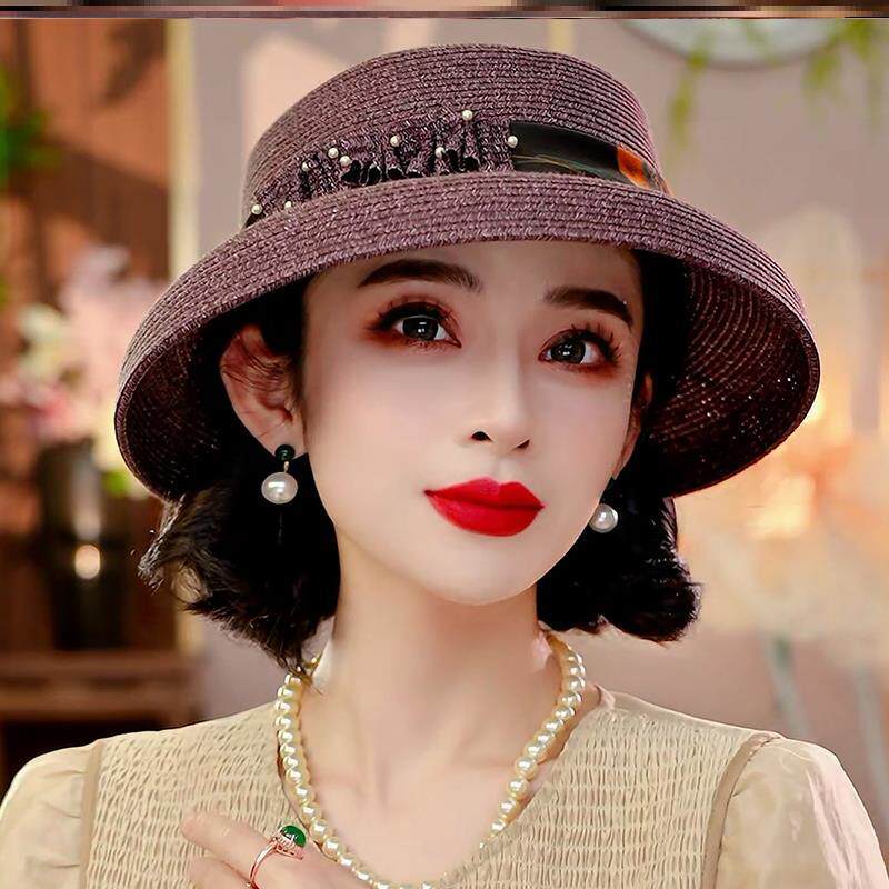 布塔大帽檐巴拿马草帽女休闲显脸小太阳帽子夏季海边沙滩遮阳礼帽