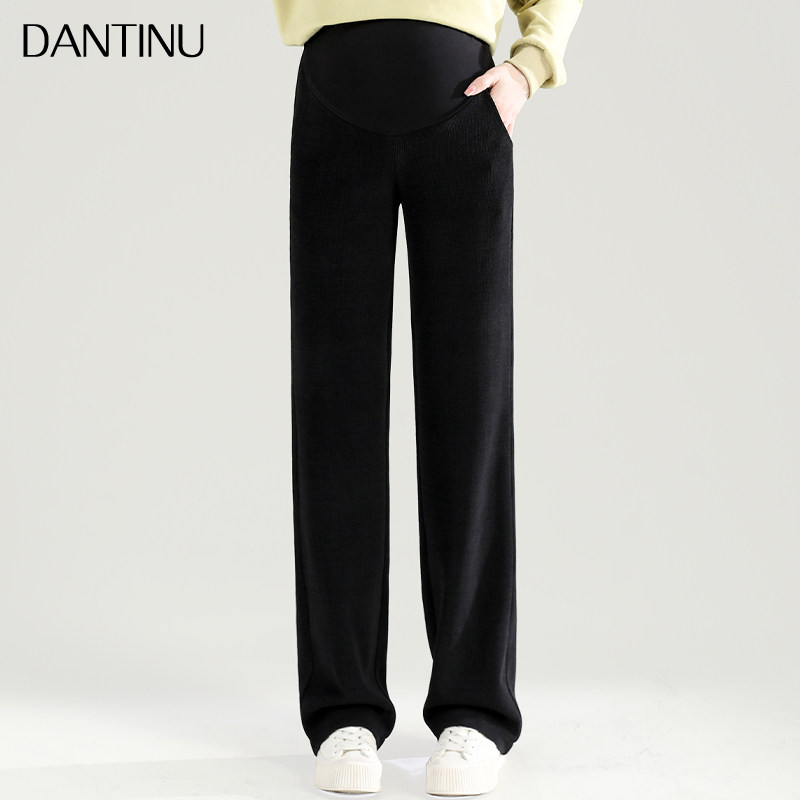 丹媞奴孕妇阔腿裤秋冬季外穿加绒加厚大码直筒裤秋季宽松拖地裤女