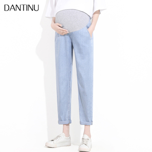 孕妇裤子春秋牛仔裤宽松休闲老爹九分大码直筒裤春夏薄款外穿秋季