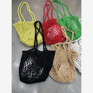 2025夏季上新时尚韩版ins潮百搭镂空编织包单肩手提包女