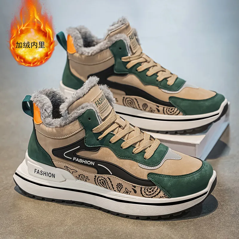 冬季加绒保暖高帮男士棉鞋新款