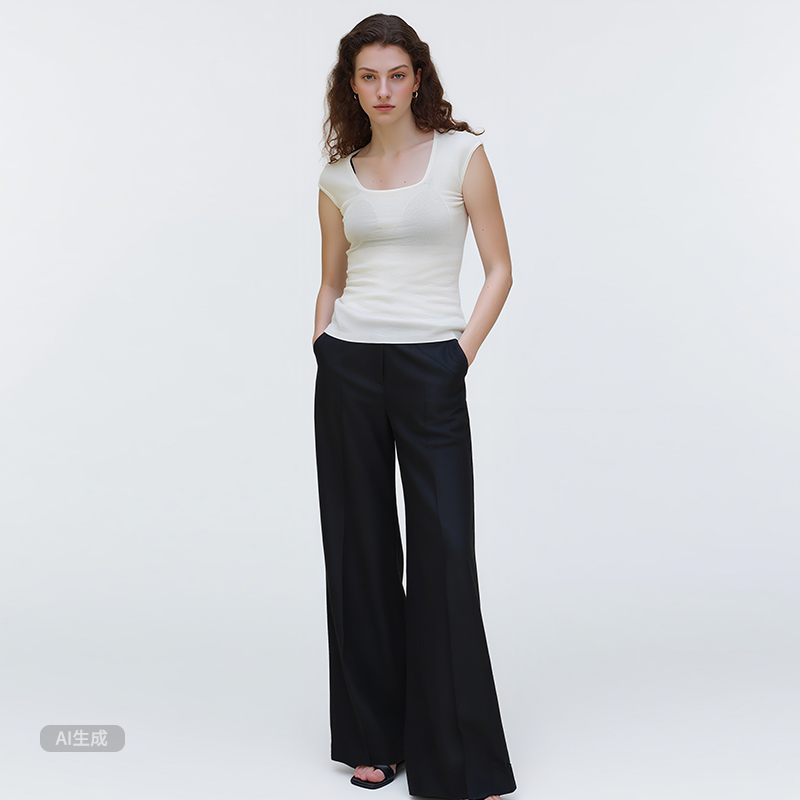 iE优品100%绵羊毛t恤女夏季短袖