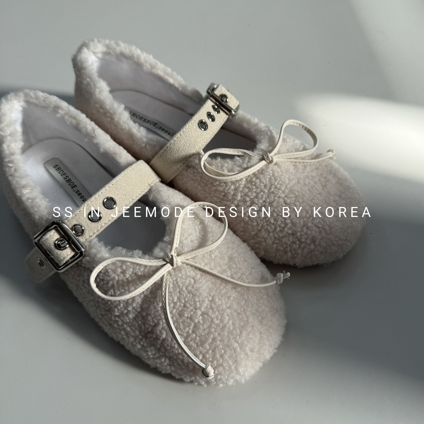 小池在首尔秋冬季新款甜美蝴蝶结一字扣带平底毛毛玛丽珍鞋棉鞋女,女鞋,棉鞋,淘宝优惠券,粉丝福利购,淘宝优惠卷