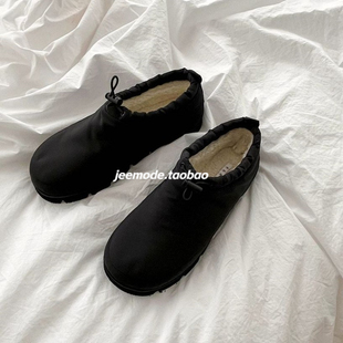 小池在首尔24年东大门冬季新款羊羔毛保暖羽绒布雪地靴休闲棉鞋女