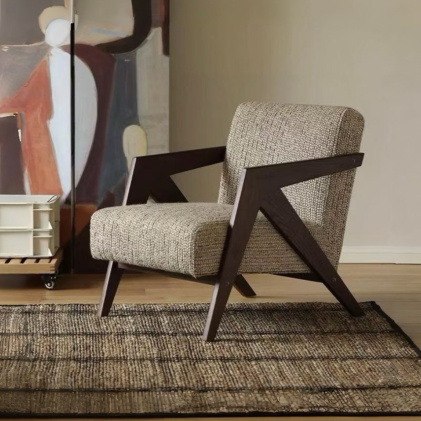 中古风单人沙发椅客厅复古实木沙发椅阳台民宿侘寂ins风理查德椅,住宅家具,沙发椅,淘宝优惠券,粉丝福利购,淘宝优惠卷