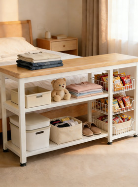 卧室零食架落地收纳层架夹缝窄置物架简约现代牀尾晚上放衣服神器