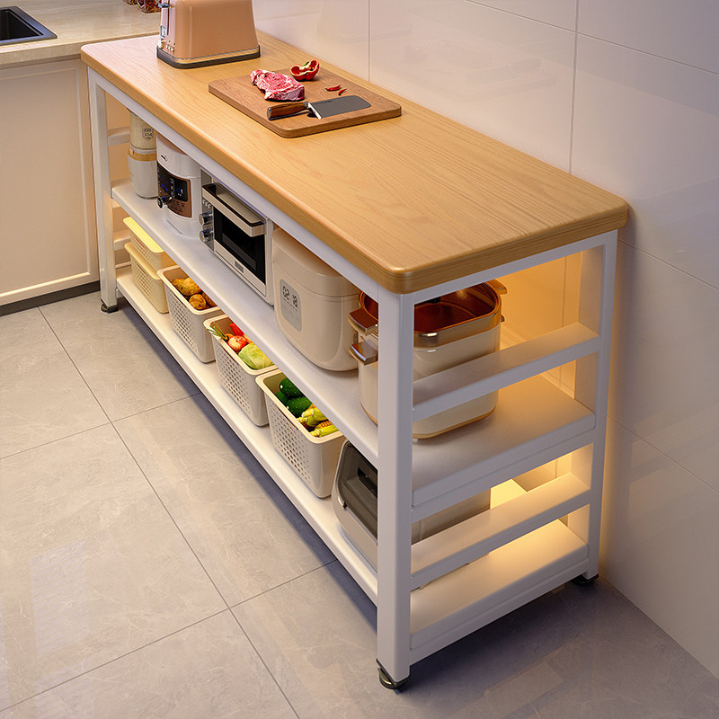 厨房多功能置物架落地切菜桌子工作台多层微波炉锅具收纳架窄橱柜,厨房/烹饪用具,厨房置物架/置物柜/角架,淘宝优惠券,粉丝福利购,淘宝优惠卷