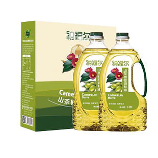 纳福汇山茶橄榄食用植物调和油礼盒1500ml*2山茶油炒菜春节日礼品