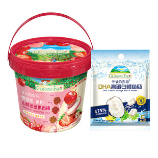 【百补】爷爷的农场儿童零食缤纷山楂多多果肉棒228g加量桶装