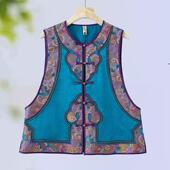 马甲外套简约圆领气质刺绣女装 2025新款 短款 洋气妈妈装 上衣 时尚