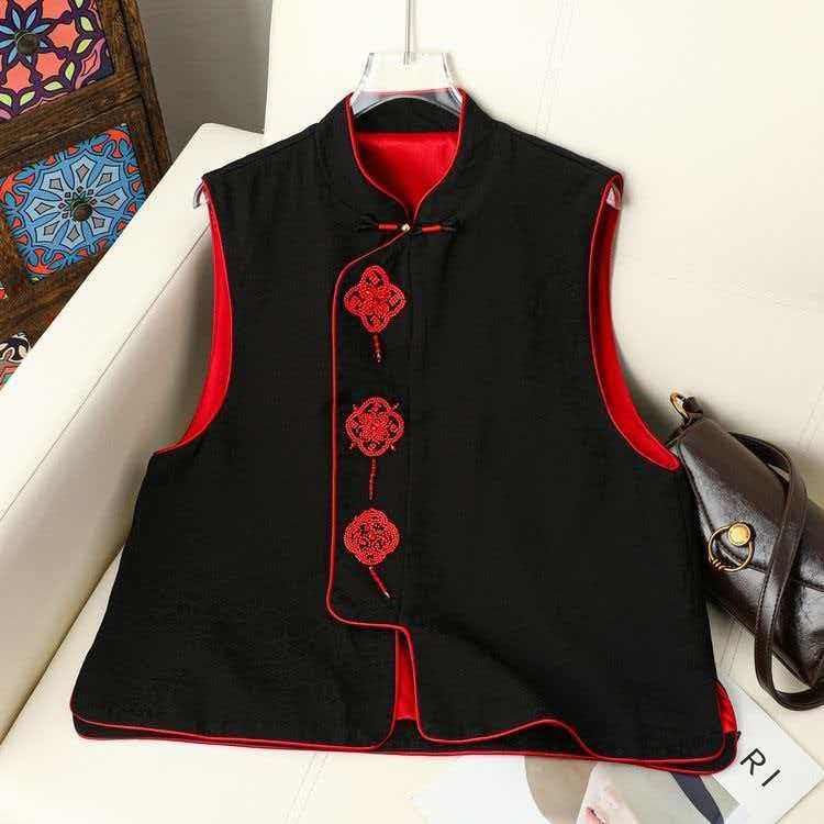 新中式国风立领高级刺绣马甲女复古民族风坎肩洋气显瘦大小姐马夹,女装/女士精品,马夹,淘宝优惠券,粉丝福利购,淘宝优惠卷