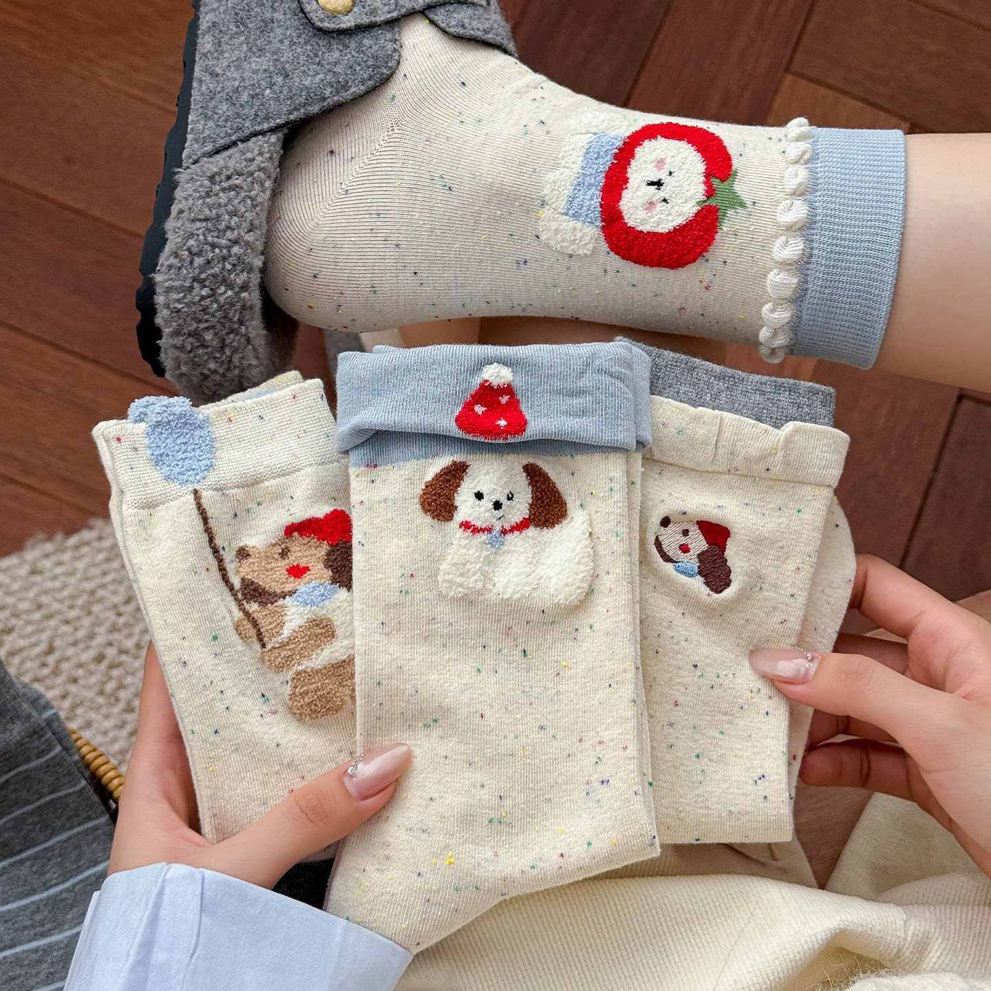 点子纱可爱无骨袜子女中筒袜日系卡通长袜春秋款透气ins潮韩国,女士内衣/男士内衣/家居服,长筒袜,淘宝优惠券,粉丝福利购,淘宝优惠卷