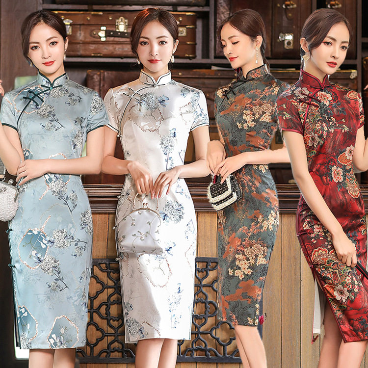 旗袍女chinese traditional dress cheongsam women chipao