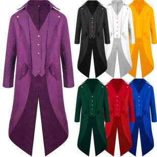 St Patrick's Day Costume Men Steampunk Cosplay Jacket Tuxedo