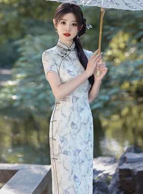 Qipao Chinese Dress Chipao2025国风新中式夏秋新款旗袍中长