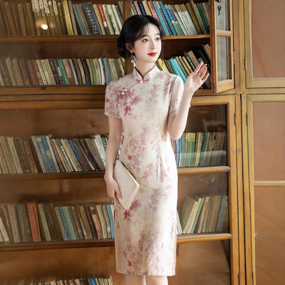 women qipao chinese dress cheongsam chipao新中式小个子旗袍