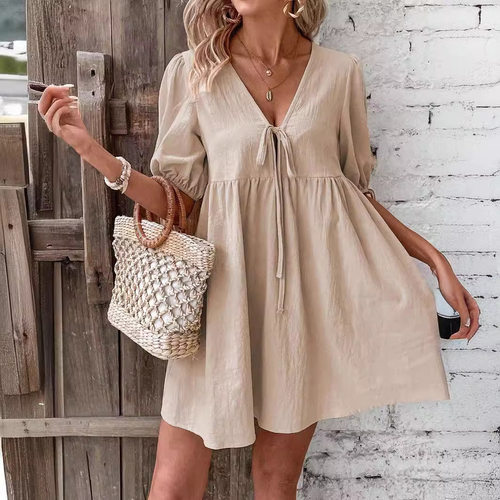 women's fashion dress sexy dresses vestidos欧美优雅宽松梭织