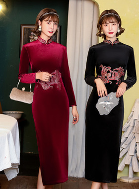 旗袍cheongsam qipao chinese dress chipao2025秋冬新款旗袍