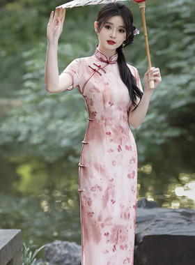 Qipao Chinese Dress Chipao2025国风新中式夏秋新款旗袍中长