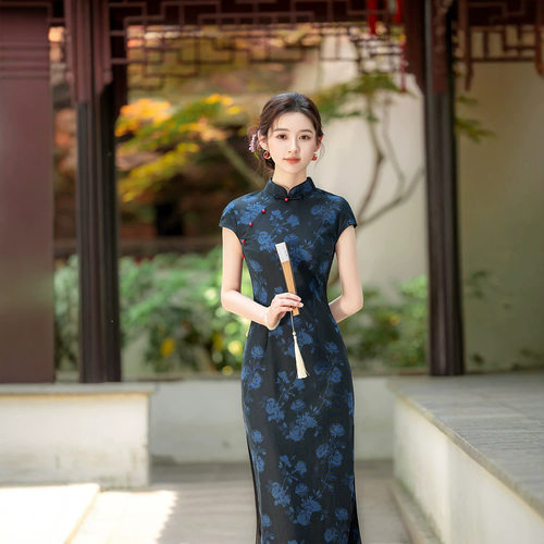 旗袍cheongsam qipao traditional chinese dress chipao新款扎染