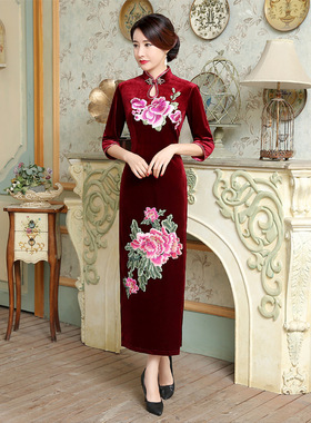 长旗袍cheongsam qipao chinese traditional dress chipao long