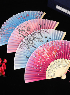 古风折扇Folding Hand Fan, Retro Style Folding Fan Decoration