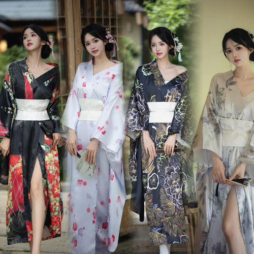 Floral Traditional Japanese Kimono Geisha Yukata Haori和服女
