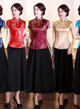 Chipao traditional Qipao Tops旗袍上衣短裙女Cheongsam Chinese