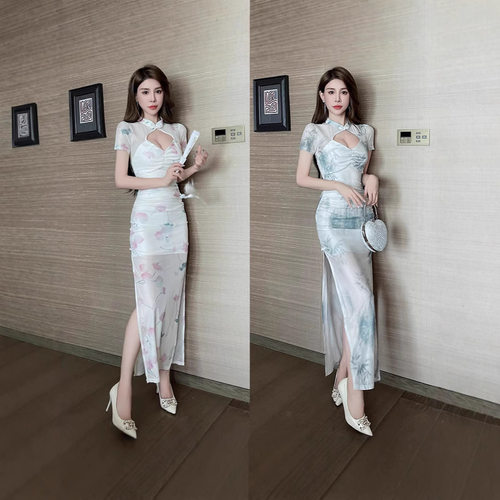 chinese traditional dress cheongsam qipao chipao国风改良旗袍