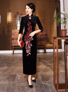旗袍cheongsam qipao chinese dress chipao秋冬新款改良高档