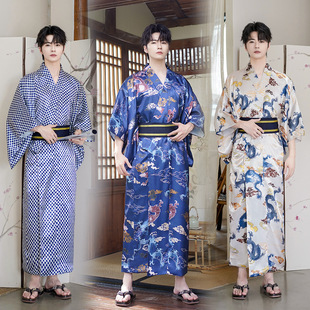 For 男和服日系武士服Japanese Samurai Kimono Yukata Men