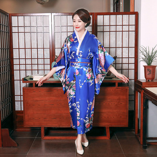 kimono satin night bathrobe floral wedding robe