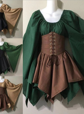 summer woman dresses sexy new dress for women新款欧美喇叭袖