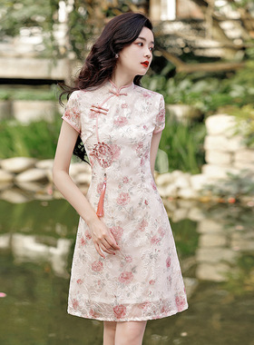 cheongsam chinese traditional dress qipao旗袍裙2025新品雪纺