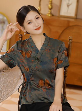 Qipao Tops Chinese Chipao2025新款夏秋女上衣短款改良Cheongsam