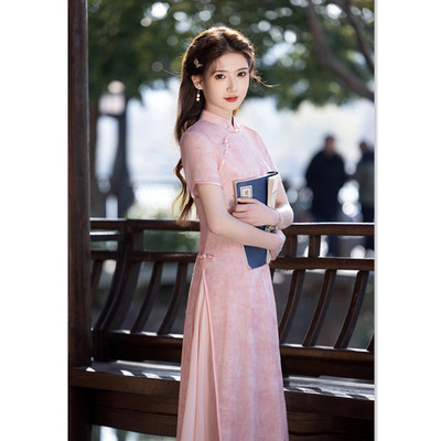 high-end cheongsam chinese traditional qipao dress旗袍艾旗绣