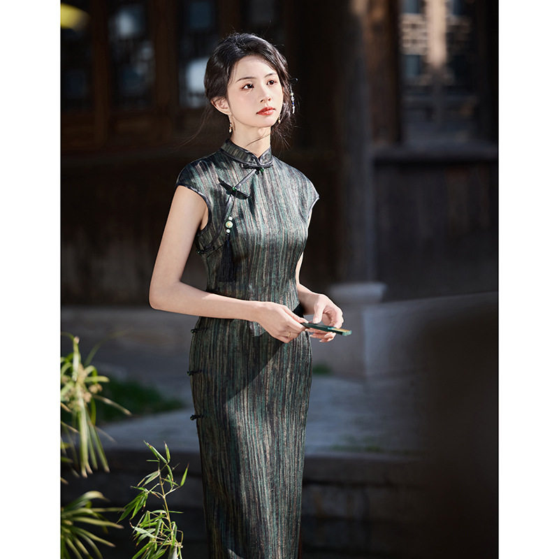 chinese dress cheongsam women qipao新款中国风旗袍连衣裙短袖