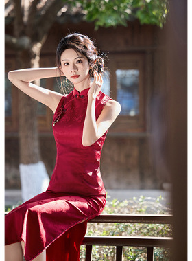 cheongsam chinese traditional qipao dress旗袍新款红色旗袍