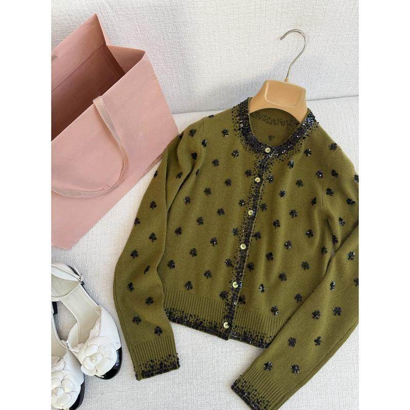 精致气质重工钉珠碎花圆领针织开衫,女装/女士精品,毛针织衫,淘宝优惠券,粉丝福利购,淘宝优惠卷