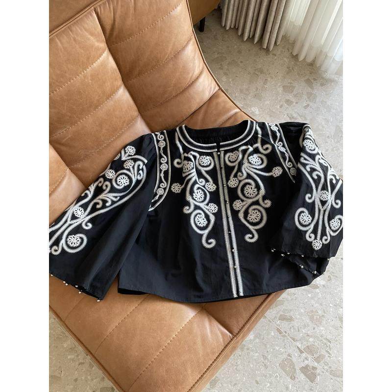 复古宫廷风重工刺绣定位对银珠装饰衬衫,女装/女士精品,毛衣,淘宝优惠券,粉丝福利购,淘宝优惠卷