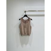 女神气质时髦重工珠片领口无袖 针织马甲